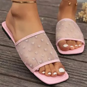 модные женские сандалии плоские сандалии летние дышащие сетчатые туфли женские тапочки для дома и отдыха Zapatos Mujer 2024 женская летняя обувь 36 бежевый