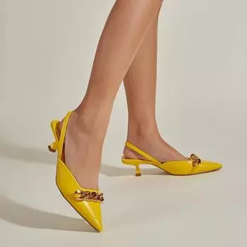 Модные женские сандалии, повседневная обувь на тонком среднем каблуке, женские летние сандалии с острым носком и эластичной лентой, металлические украшения, большие размеры 35 чёрный