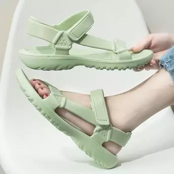 модные женские сандалии повседневные сандалии на толстой подошве женские пляжные тапочки пляжная обувь на плоской подошве женская брендовая обувь женские летние сандалии 36