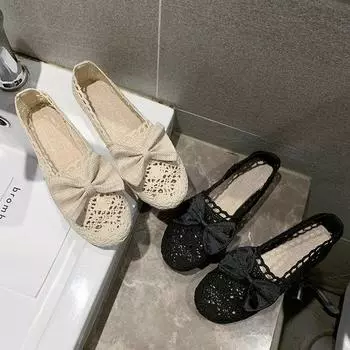 Модные женские сандалии повседневные туфли на плоской подошве женские повседневные туфли на полой платформе однотонные дышащие эспадрильи на танкетке shj76 35