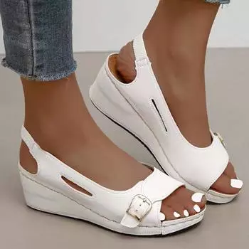 модные женские сандалии с острым носком на каблуках сандалии для летней обуви женские мягкие босоножки на танкетке женские слипоны летняя обувь женская 35 оранжевый