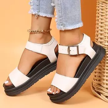 Модные женские сандалии, высококачественные летние сандалии на каблуках, повседневная летняя обувь для женщин, босоножки на танкетке и платформе, Mujer 2024, новинка 35 красный