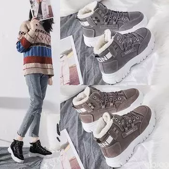 модные женские сапоги 2024 года, модные зимние сапоги на платформе, женские удобные зимние женские сапоги, теплые плюшевые короткие сапоги Botines Mujer 35 хаки