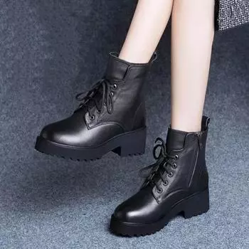 Модные женские сапоги 2024 года, новые заграничные кожаные сапоги с острым носком, осенние женские сапоги из флиса на низком каблуке, женские британские ветровые сапоги 35