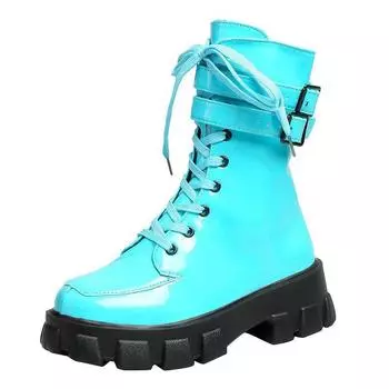 Модные женские сапоги до середины икры, модные лакированные туфли для девочек цвета конфет 2024, зимние осенние сапоги на высоком каблуке, женские зимние ботинки Mujer9 35 чёрный