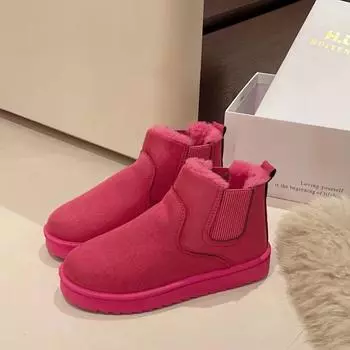 Модные женские сапоги, универсальные, однотонные, на плоской подошве, с круглым носком, многоцветные женские сапоги, чтобы согреться зимой 36