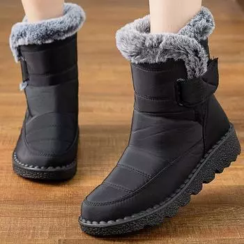 модные женские сапоги женские сапоги на низком каблуке для зимы ботильоны на платформе зимняя обувь женские легкие меховые ботинки женские туфли на каблуке 36 чёрный