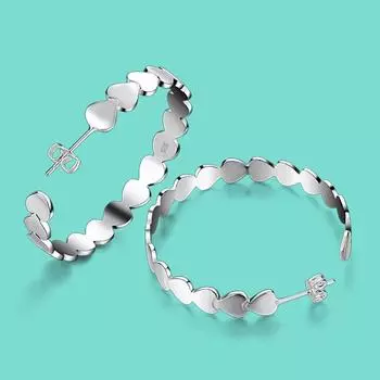 Модные женские серьги из 100% серебра 925 пробы, преувеличенные большие размеры, однотонные серебряные серьги, не вызывающие аллергию ювелирные изделия, аксессуары для вечеринок, подарок