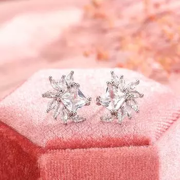 Модные женские серьги из циркония ААА, серьги с цветочным темпераментом для дам, ювелирные изделия на день рождения, подарки белый