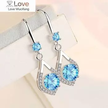 Модные женские серьги из нержавеющей стали с сердечками, гипоаллергенные, длинные, с кристаллами, бриллиантами и сапфирами, кулон для невесты, свадьбы, помолвки, еврейки белый