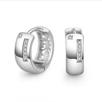 Модные женские серьги из стерлингового серебра 925 пробы для женщин, аксессуары, очаровательные серьги-кольца с цирконием для девочек, ювелирные изделия, модные ушки