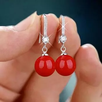 Модные женские серьги-капли серебряного цвета с искусственным жемчугом, элегантные блестящие круглые серьги-гвоздики с искусственным жемчугом