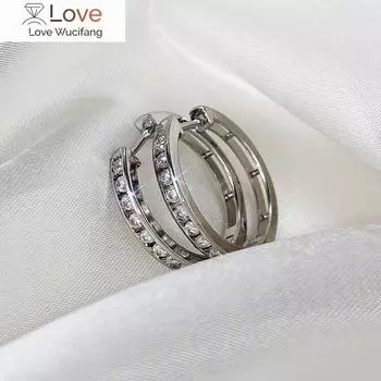 Модные женские серьги-кольца с ослепительным цирконием, женские круглые серьги, подарок, универсальные аксессуары, модные украшения для вечеринок