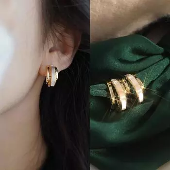 Модные женские серьги-кольца, винтажные тройные открытые круглые серьги C-образной формы, корейские массивные серьги, аксессуары brincos