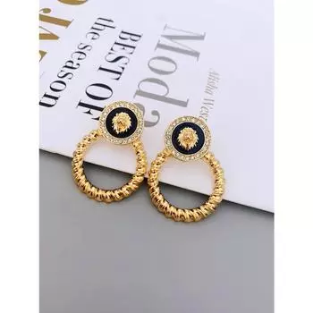 Модные женские серьги с головой льва из цинкового сплава для повседневного ношения, женские серьги