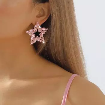 Модные женские серьги с пятиконечной звездой для путешествий с индивидуальностью и атмосферой вечеринки, серьги для дворянок зелёный