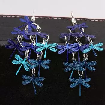 Модные женские серьги-стрекозы, экологические красочные серьги, ювелирные изделия, подарок One Size