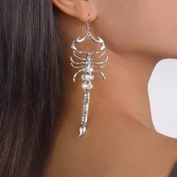 Модные женские серьги в виде скорпиона, креативные ювелирные аксессуары золотой