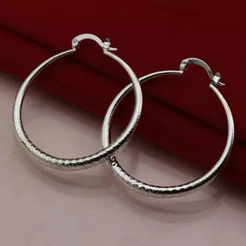 Модные женские серебряные обручи с висячими серьгами-шпильками, ювелирные изделия