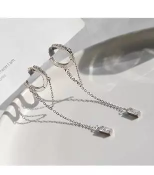 Модные женские серебряные серьги-подвески с блестящими камнями CZ, эстетичные украшения для вечеринок, подарки для женщин