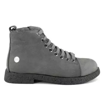 Модные женские серые ботинки и ботильоны из нубука