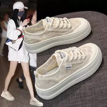 Модные женские сетчатые дышащие повседневные кроссовки женские осенние модные туфли на шнуровке из вулканизированной ткани женские кроссовки на платформе Zapatos De Mujer 35
