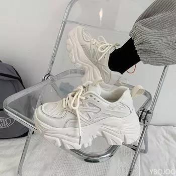 Модные женские сетчатые кроссовки на толстой подошве, увеличивающие рост, повседневные дышащие кроссовки для путешествий и спорта, кроссовки Zapatos Mujer 35