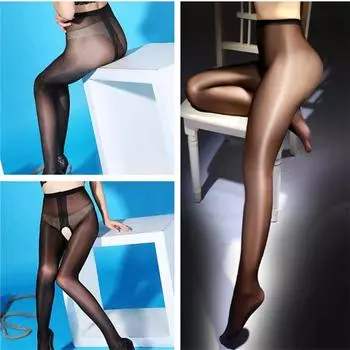 Модные женские сексуальные эластичные блестящие шелковые чулки, глянцевые сексуальные колготки, колготки белый