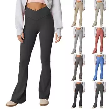 Модные женские сексуальные штаны для йоги с высокой талией, однотонные штаны для занятий йогой L бежевый
