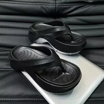 Модные женские шлепанцы на танкетке с застежкой-молнией 2024 года, летние пляжные сандалии на толстой платформе, женские тапочки из ЭВА на толстой подошве с высоким каблуком, шлепанцы 36-37 белый