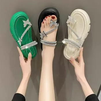 Модные женские шлепанцы, женская обувь на плоской подошве на среднем каблуке, однотонные летние шлепанцы с узлом-бабочкой, большие размеры, Zapatos 35 бежевый