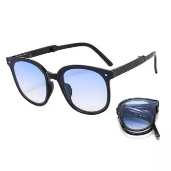 Модные женские складные солнцезащитные очки для улицы Uv400 унисекс портативные складные очки летние дикие красочные квадратные очки Blue