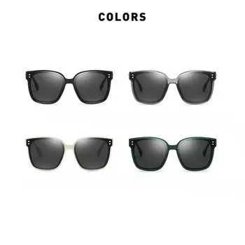 Модные женские солнцезащитные очки, большая квадратная оправа, рисовые гвозди, металлические декоративные очки, солнцезащитные очки с нейлоновыми линзами в одном стиле интернет-знаменитостей UV400