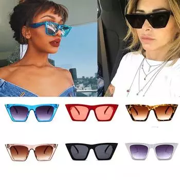 Модные женские солнцезащитные очки большого размера, винтажные солнцезащитные очки «кошачий глаз» в стиле ретро бежевый