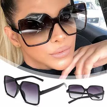 Модные женские солнцезащитные очки большого размера с градиентом, пластиковые, брендовые, женские, дизайнерские, солнцезащитные очки Uv400 M1B8 Tea-One size