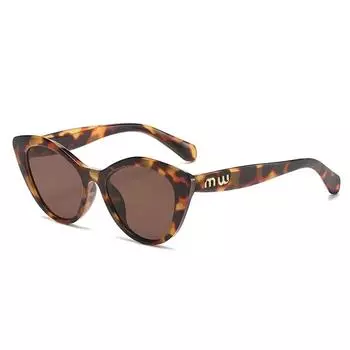 Модные женские солнцезащитные очки «кошачий глаз» 2025 года, роскошные брендовые дизайнерские черные леопардовые солнцезащитные очки в маленькой оправе с защитой от ультрафиолета UV400 для девушек