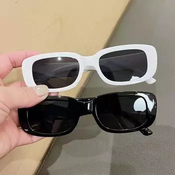 Модные женские солнцезащитные очки в квадратной оправе европейского и американского образца — оттенки оливкового и карамельного цветов белый