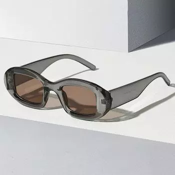 Модные женские солнцезащитные очки в овальной оправе с квадратными линзами