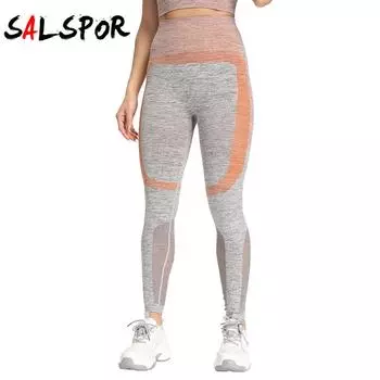 Модные женские спортивные фитнес-полые влагоотводящие бесшовные леггинсы для ягодиц для йоги