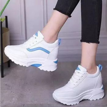 Модные женские спортивные туфли с внутренней высотой 8 см, на толстой подошве, водонепроницаемые, универсальные, повседневные, женские, спортивные туфли, размер 34-40 34