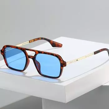 Модные женские стильные солнцезащитные очки UV400, модные уличные очки с двойным мостиком, солнцезащитные очки для мужчин, роскошный дизайн, прямоугольные солнцезащитные очки as picture