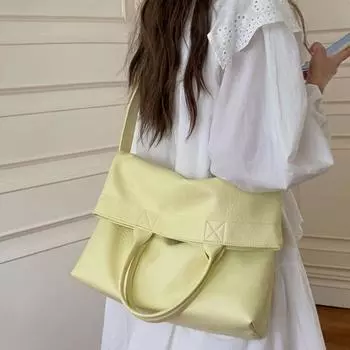 Модные женские сумки через плечо для поездок на работу, новая текстура, однотонная нишевая искусственная кожа, корейский стиль, сумки через плечо большой емкости