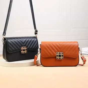 Модные женские сумки через плечо из искусственной кожи, прочная квадратная сумка с клапаном, повседневные однотонные сумки через плечо для женщин, роскошная ручная сумка
