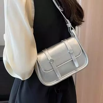 Модные женские сумки через плечо из искусственной кожи, весна-лето, трендовая фактурная однотонная женская сумка через плечо (20cm<Max Length<30cm)