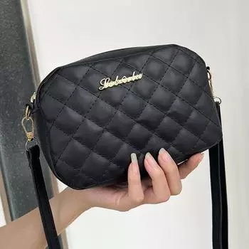 Модные женские сумки через плечо из искусственной кожи, роскошный дизайн, стеганая сумка-шоппер, женская повседневная сумка через плечо, женская маленькая сумочка-кошелек 22x6x12cm чёрный