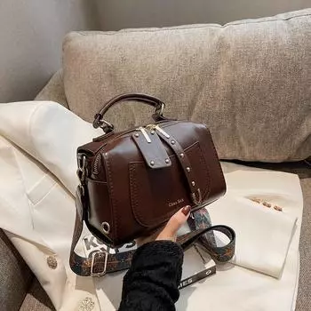 Модные женские сумки через плечо из искусственной кожи, винтажные мягкие маленькие квадратные сумки, осенние новые сумки на молнии для поездок на работу