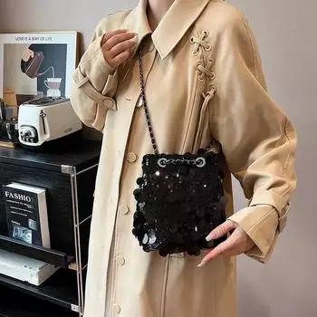 Модные женские сумки через плечо с блестками, новые цепочки, мягкие сумки через плечо, сумка через плечо, кошелек, сумка для телефона, роскошная дизайнерская сумка