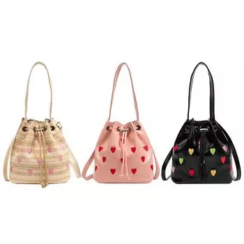 Модные женские сумки через плечо, трендовая изысканная сумка на плечо, кожаная сумка, сумка для покупок с вышивкой в форме сердца, маленькие сумки розовый