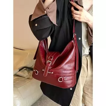 Модные женские сумки из искусственной кожи, осенние, новые, повседневные, универсальные, через плечо, женские сумки-ведра для поездок на работу