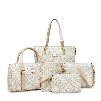 Модные женские сумки из искусственной кожи с костями, наборы сумок-мессенджеров, 5 шт./компл. None розовый